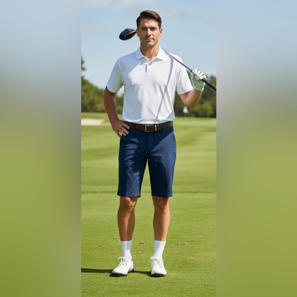 adidas Men's Dark Blue Flat Front Shorts life. #sportcore #mensactive #casualfit